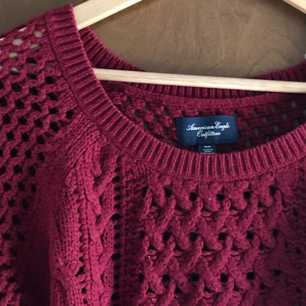 American Eagle Outfitters Maroon Red Knit Sweater